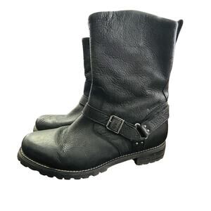 Ariat H2O Haylee Black Leather Womens Size 9.5 Boots Cowboy Biker Mid Calf